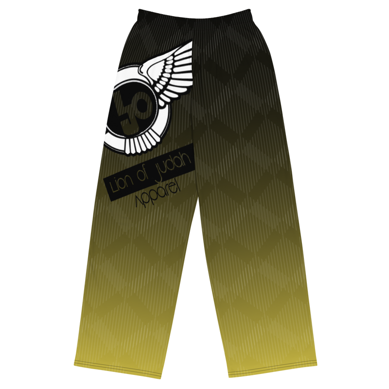 Lion Of Judah Black Logo Black Yellow fade Graphic Design V.3 Unisex Wide-Leg Pants