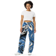 Lion Of Judah Black Logo Blue Liquid Graphic Design Unisex Wide-Leg Pants