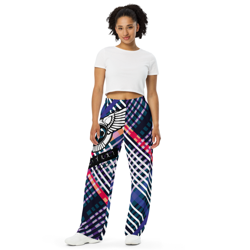 Lion Of Judah Black Logo Color Cross Pattern Graphic Design Unisex Wide-Leg Pants