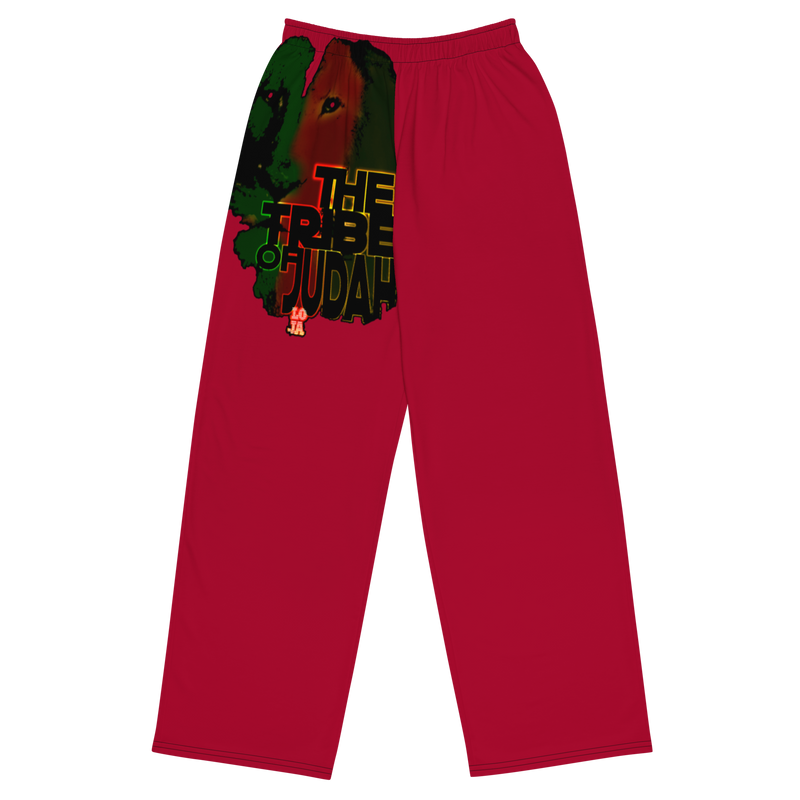 Tribe Of Judah Lion Graphic Design Red Unisex Wide-Leg Pants