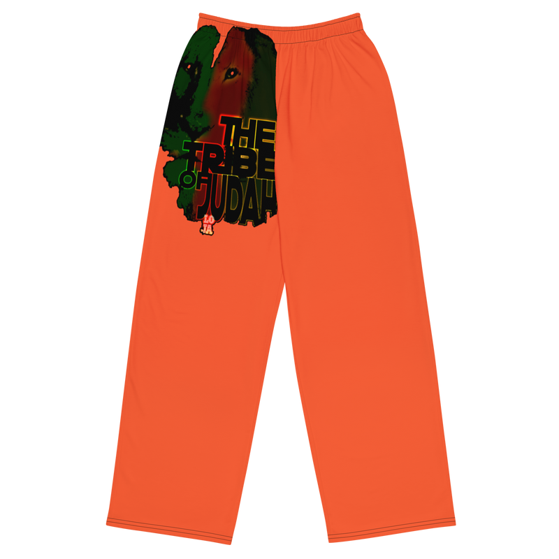 Tribe Of Judah Lion Graphic Design Orange Unisex Wide-Leg Pants