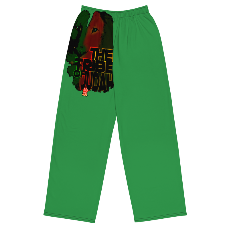 Tribe Of Judah Lion Graphic Design Green Unisex Wide-Leg Pants