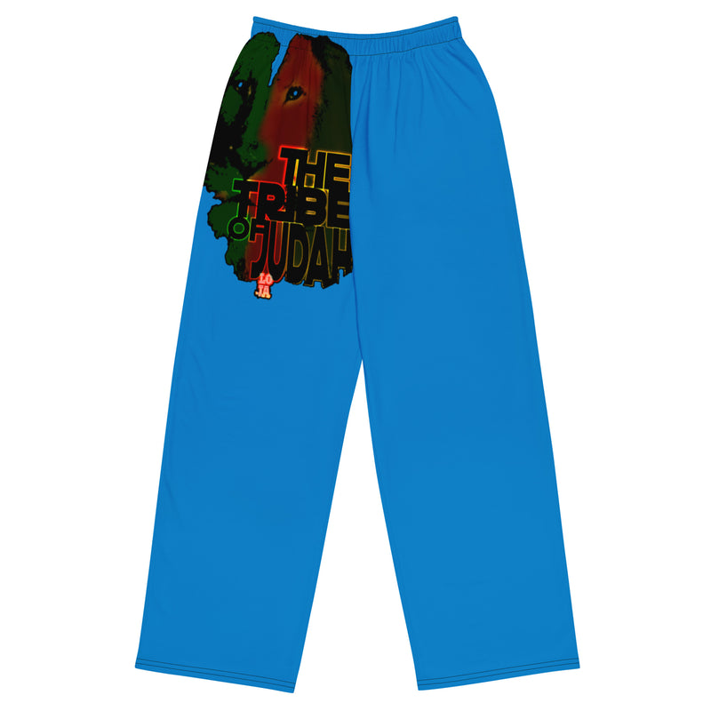 Tribe Of Judah Lion Graphic Design Navy Blue Unisex Wide-Leg Pants