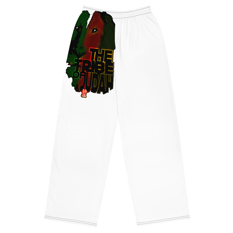 Tribe Of Judah Lion Graphic Design White Unisex Wide-Leg Pants