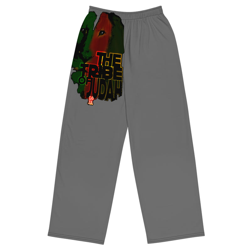 Tribe Of Judah Lion Graphic Design Grey Unisex Wide-Leg Pants