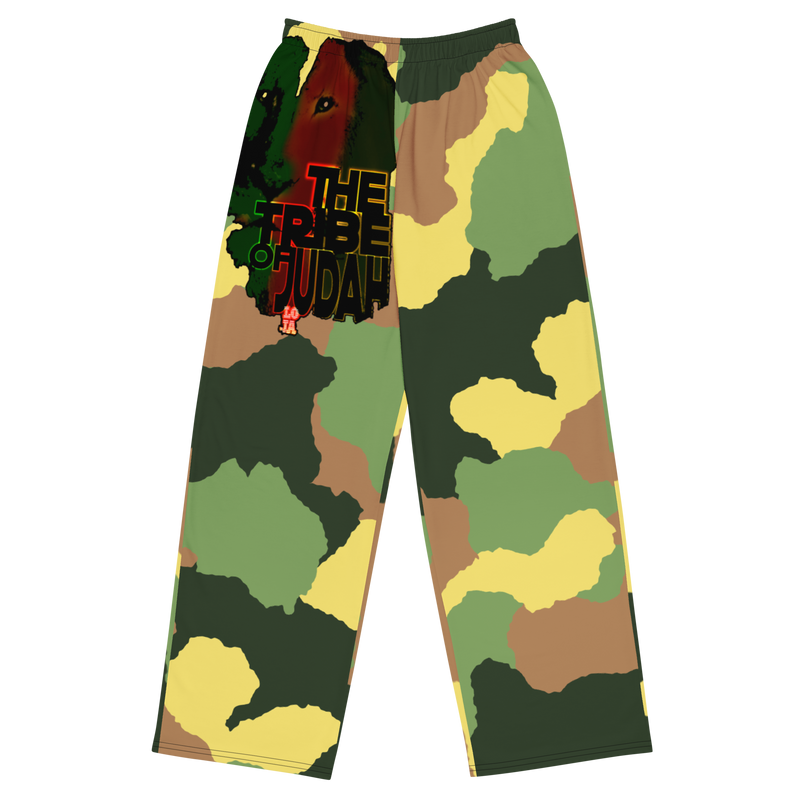 Tribe Of Judah Lion Camo Graphic Design V.1 unisex wide-leg pants