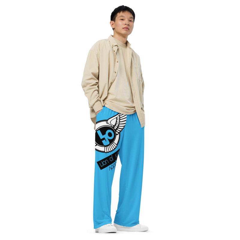 Lion Of Judah Logo Design Men’s Sky Blue Unisex Wide-Leg Pants