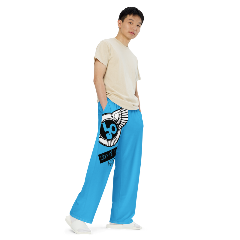 Lion Of Judah Logo Design Men’s Sky Blue Unisex Wide-Leg Pants