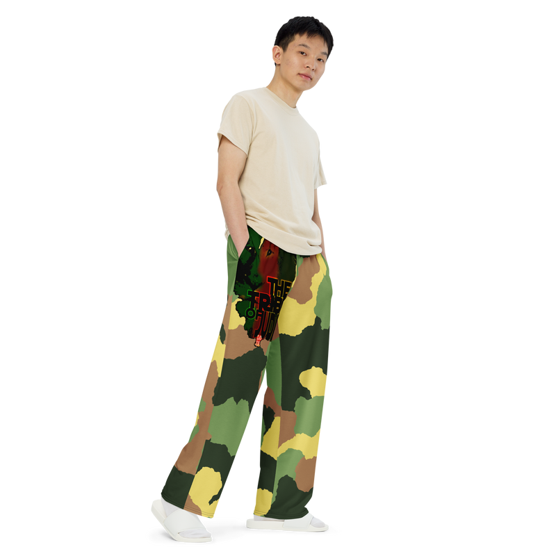 Tribe Of Judah Lion Camo Graphic Design V.1 unisex wide-leg pants