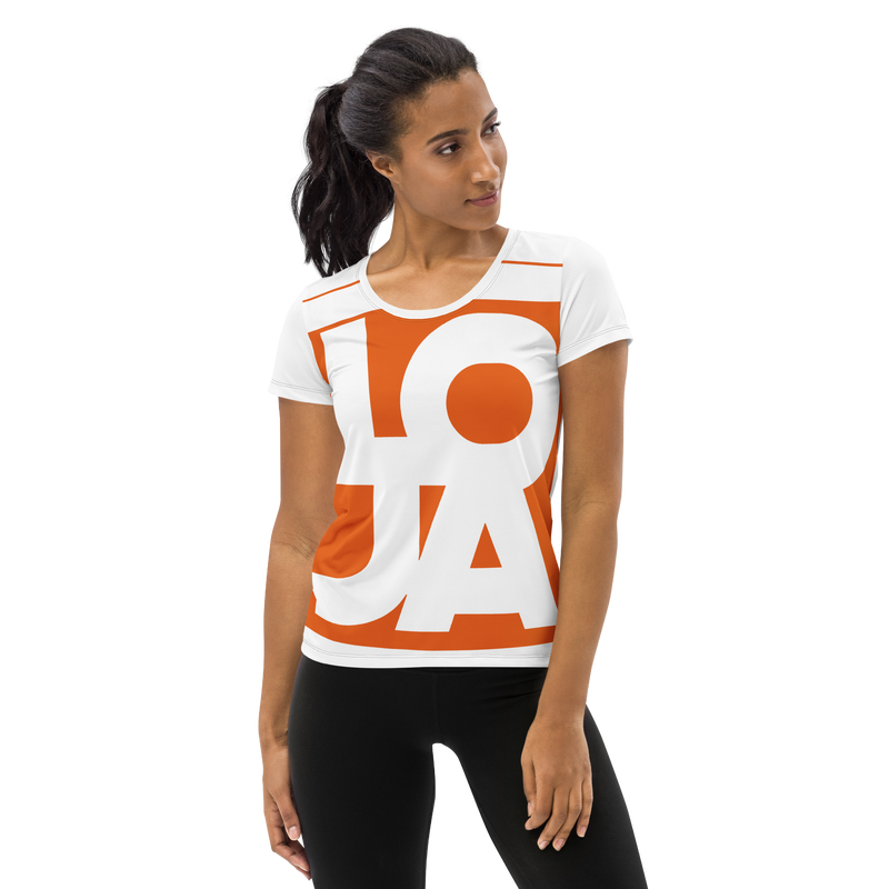 Lion Of Judah Apparel Logo Texas Longhorn Orange Big Print All Over Print Women's Athletic T-shirt