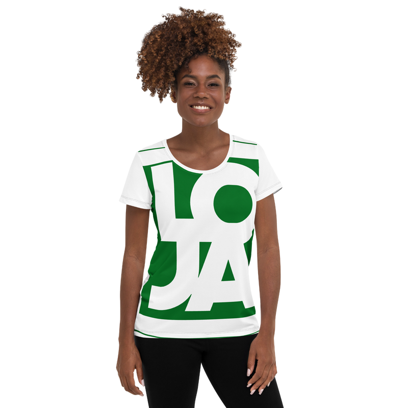 Lion Of Judah Apparel Logo Green Frog All Over Print Women's Athletic T-shirt