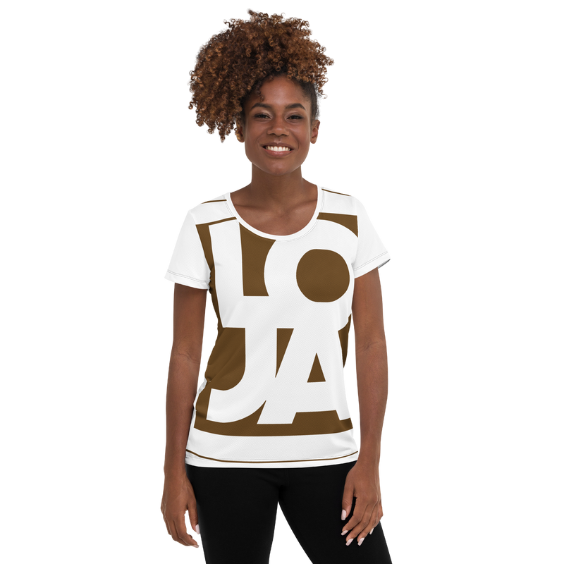 Lion Of Judah Apparel Logo Chocolate Brown Mocha All Over Print Women's Athletic T-shirt