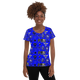 Lion Of Judah Apparel Blue Pattern Design All Over Print Women's Athletic T-shirt