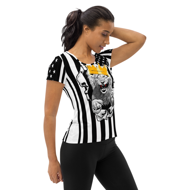 Lion Of Judah All-Over Print Women's Athletic T-shirt