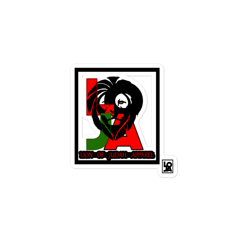 Lion Of Judah Apparel (L.O.J.A.) Design Bubble free stickers