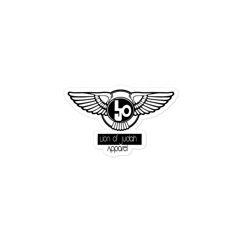 Lion Of Judah Black logo Bubble free stickers