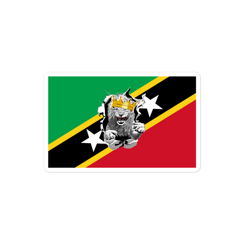 West Indian Lion of Judah Flag Bubble free stickers
