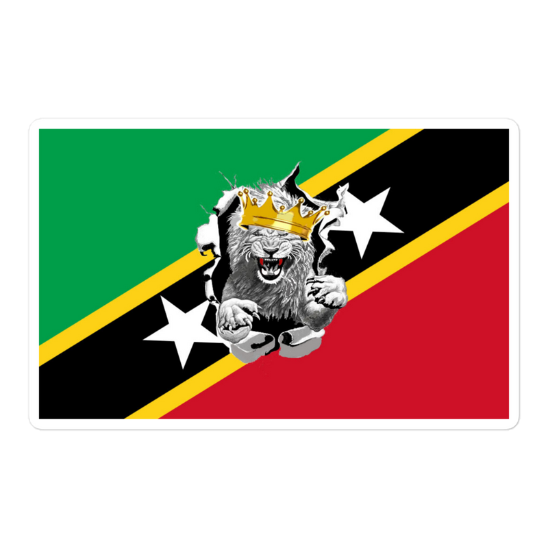 West Indian Lion of Judah Flag Bubble free stickers