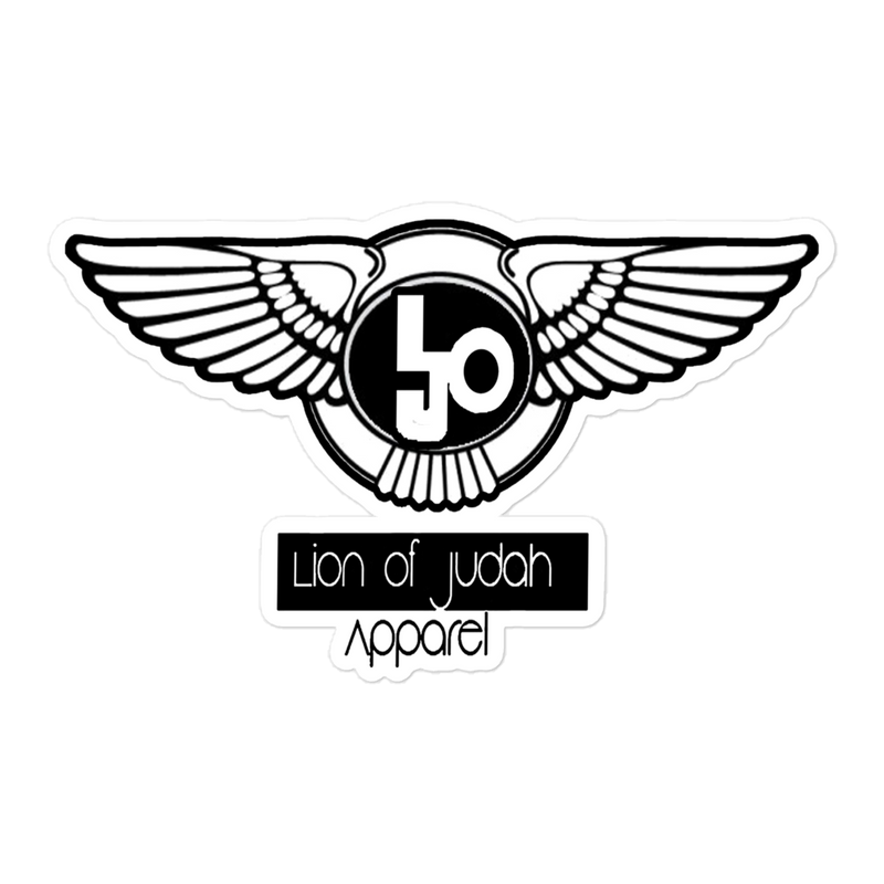 Lion Of Judah Black logo Bubble free stickers