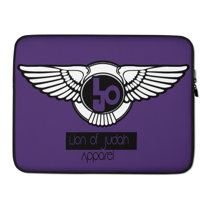 Lion Of Judah Black Logo Design Purple Laptop Sleeve