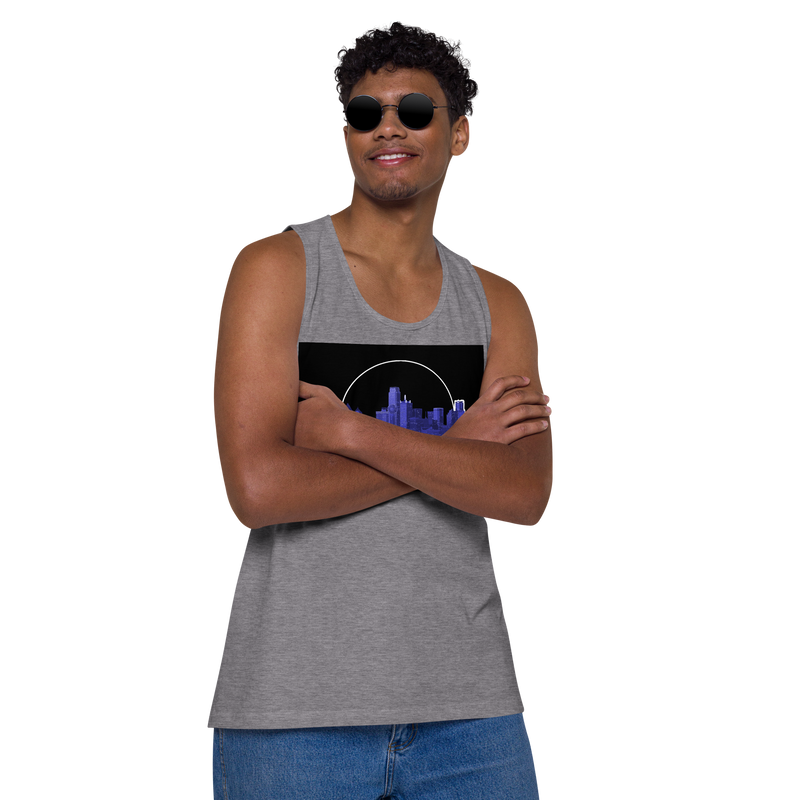 Dallas Texas Skyline Design Men’s premium tank top
