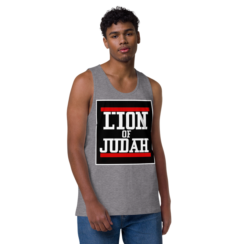 Lion of Judah logo Design Men’s premium tank top