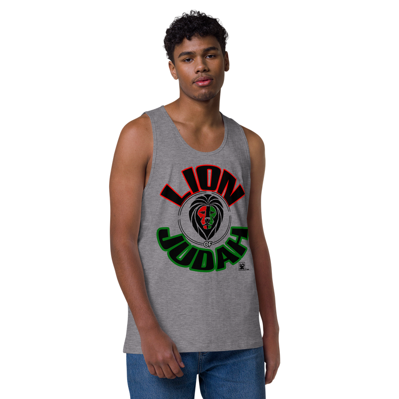 Lion Of Judah Design Men’s premium tank top