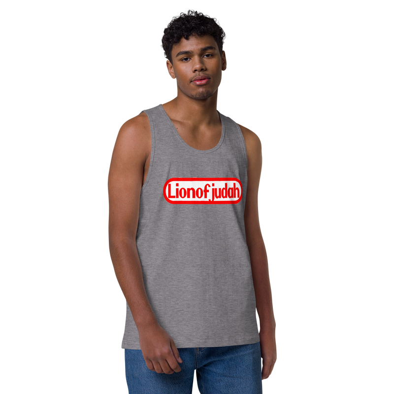 Lion Of Judah Nintendo WordPlay Spinoff Design Men’s premium tank top