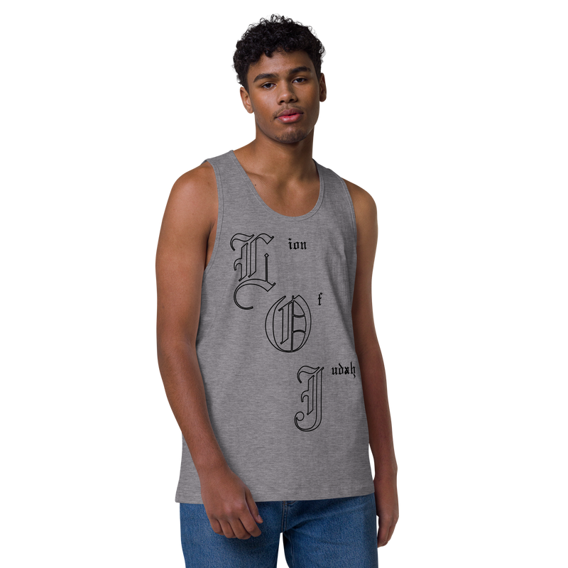 Lion Of Judah letters Design Men’s premium tank top