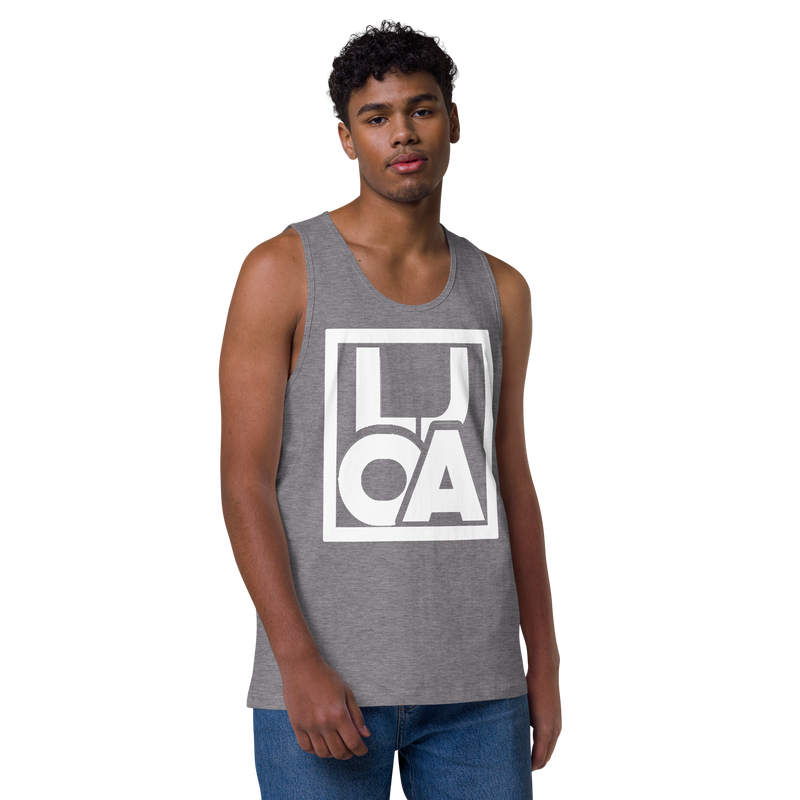 Lion Of Judah Apparel White new logo Men’s Premium Tank Top