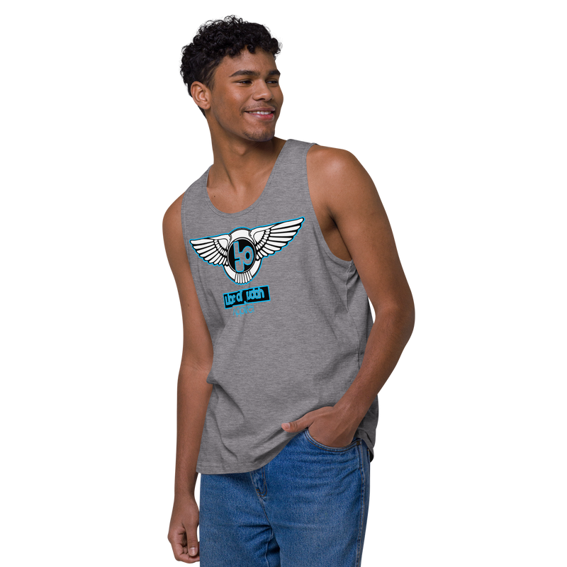 Lion Of Judah Baby Blue Design logo Men’s premium tank top