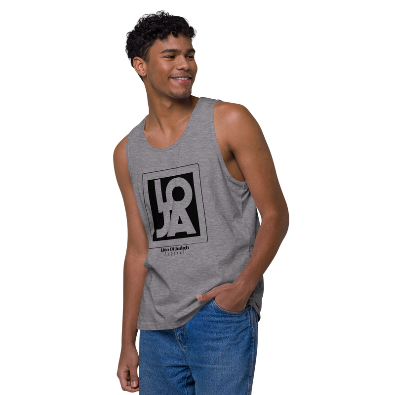 Lion Of Judah Apparel Black Design logo Men’s premium tank top