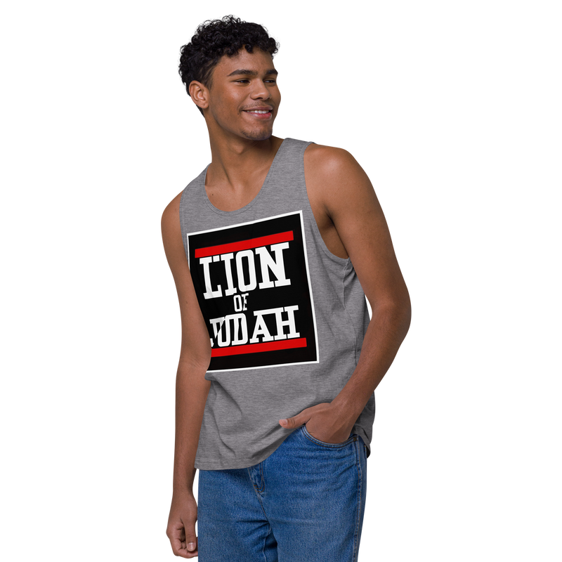 Lion of Judah logo Design Men’s premium tank top