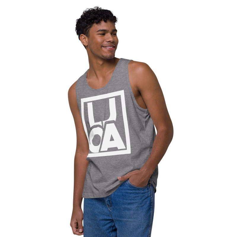 Lion Of Judah Apparel White new logo Men’s Premium Tank Top