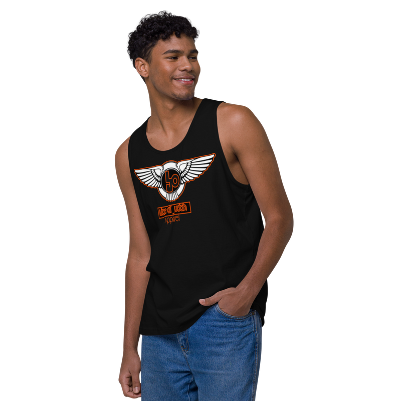 Lion Of Judah Orange Design logo Men’s premium tank top