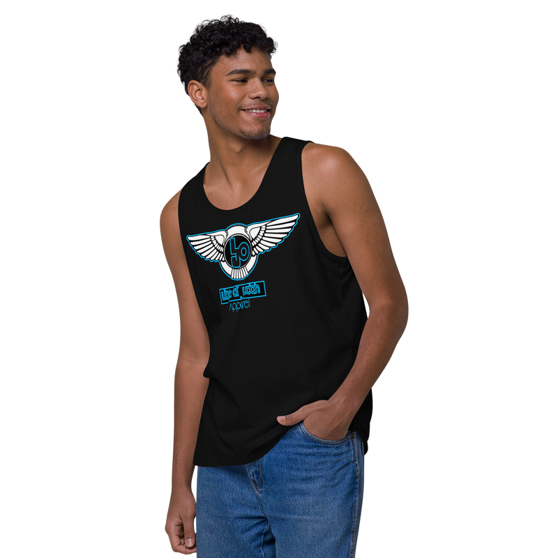 Lion Of Judah Baby Blue Design logo Men’s premium tank top
