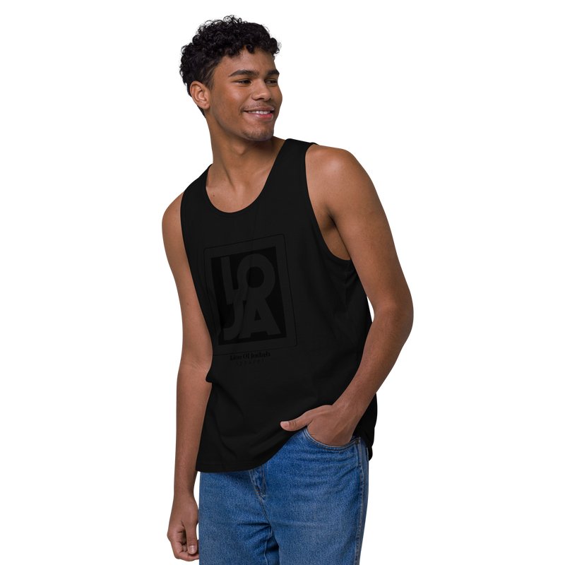 Lion Of Judah Apparel Black Design logo Men’s premium tank top