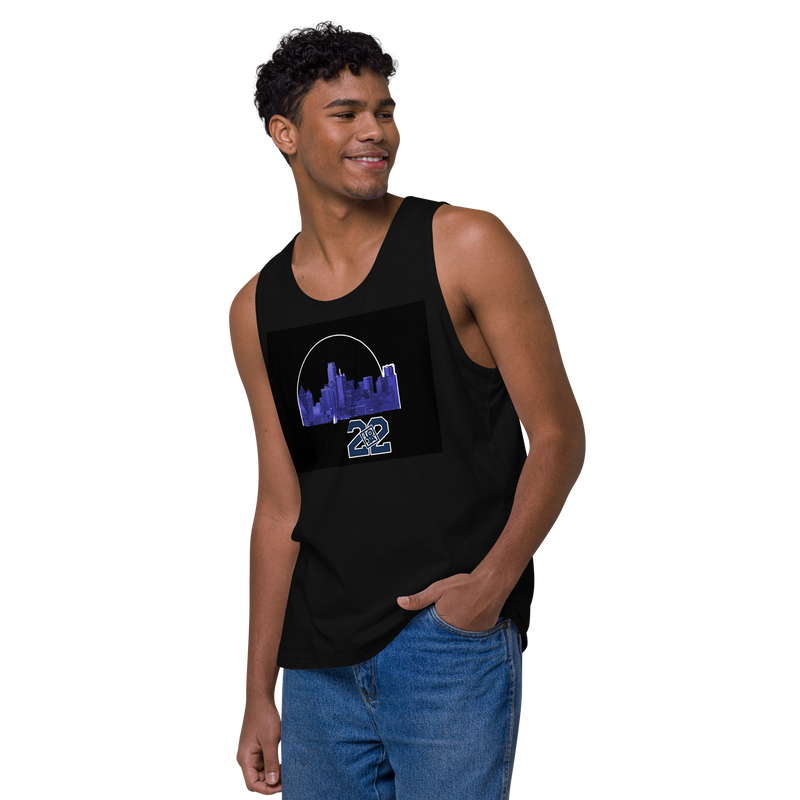 Dallas Texas Skyline Design Men’s premium tank top