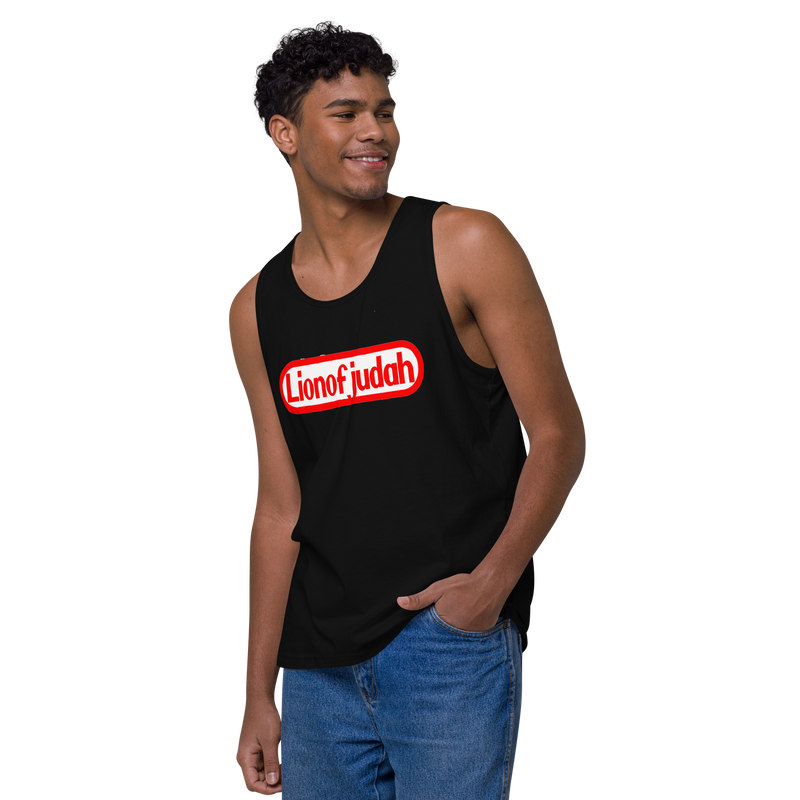 Lion Of Judah Nintendo WordPlay Spinoff Design Men’s premium tank top