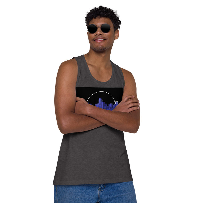 Dallas Texas Skyline Design Men’s premium tank top