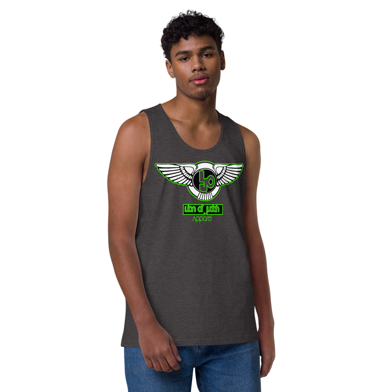 Lion Of Judah Green Design logo Men’s premium tank top