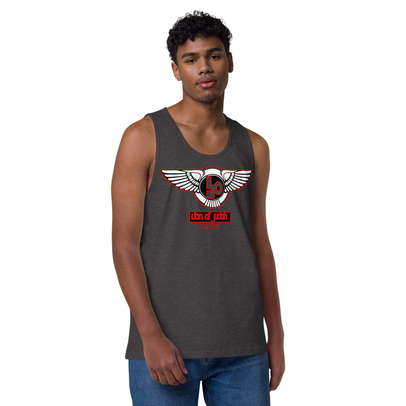 Lion Of Judah Red Design logo Men’s premium tank top