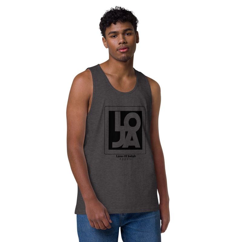 Lion Of Judah Apparel Black Design logo Men’s premium tank top