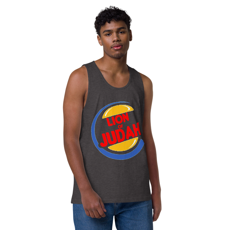 Lion Of Judah (BK) Burger King Spinoff Design Men’s premium tank top