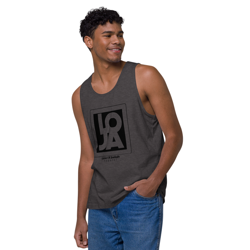 Lion Of Judah Apparel Black Design logo Men’s premium tank top
