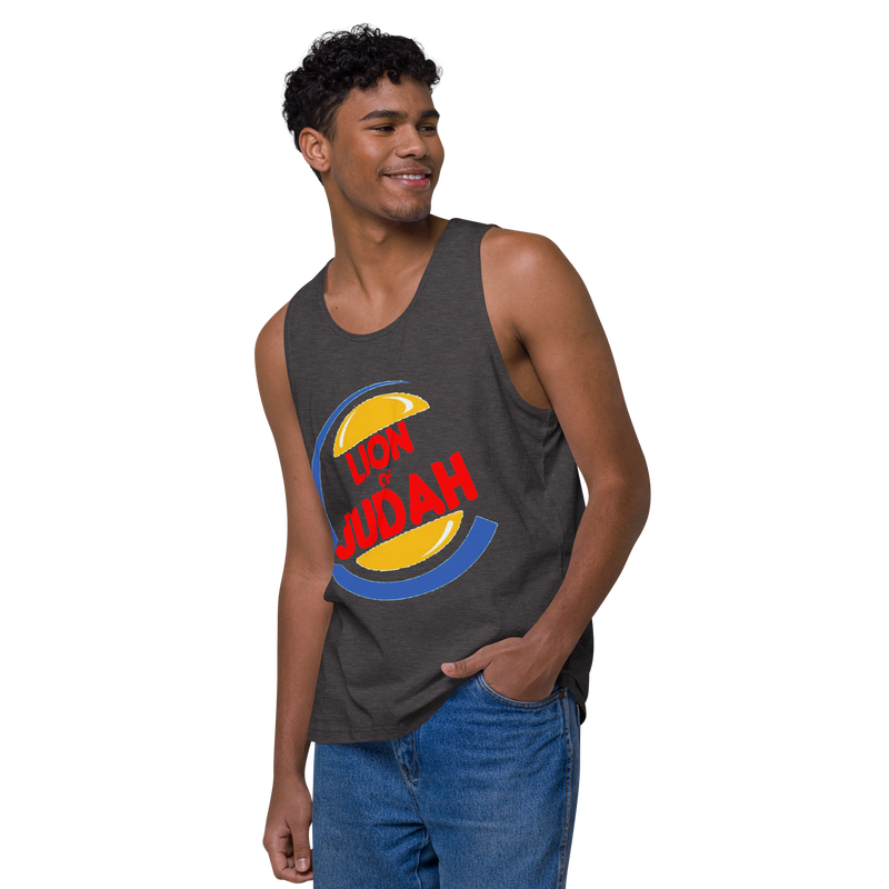 Lion Of Judah (BK) Burger King Spinoff Design Men’s premium tank top