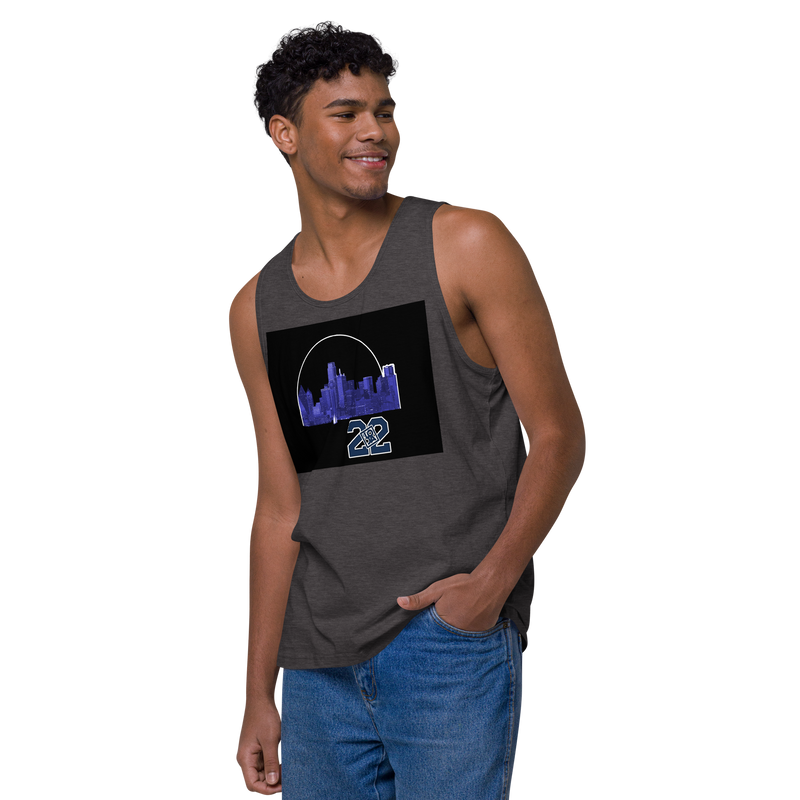 Dallas Texas Skyline Design Men’s premium tank top