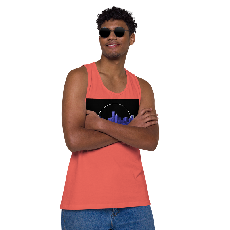 Dallas Texas Skyline Design Men’s premium tank top