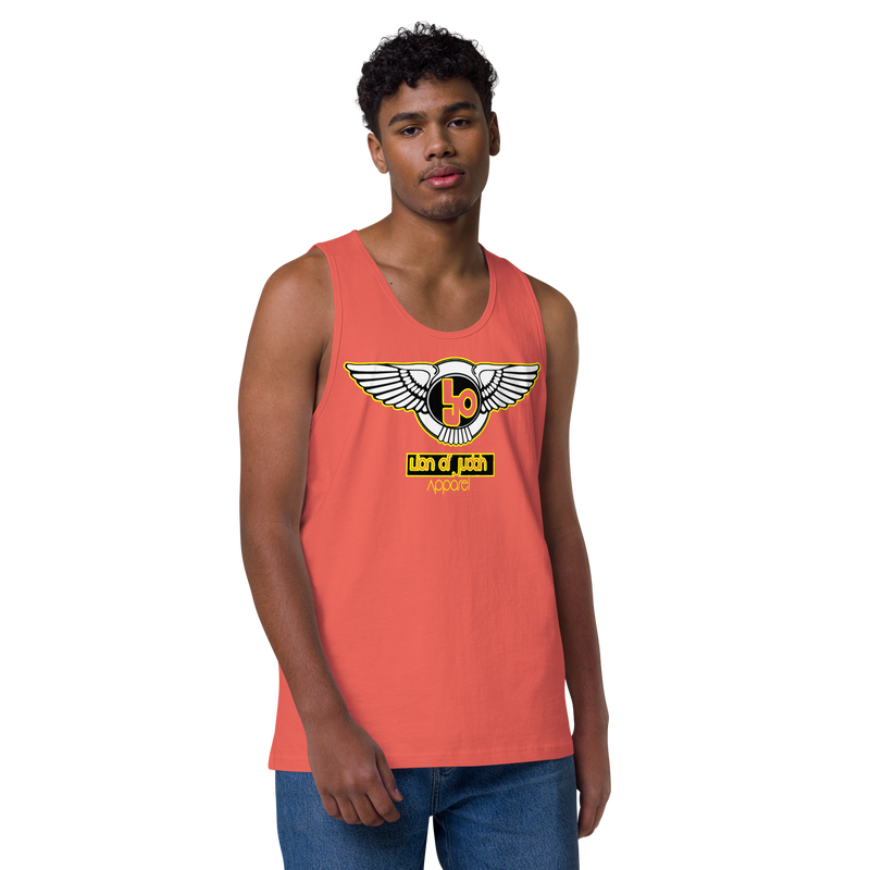 Lion Of Judah Yellow Design logo Men’s premium tank top