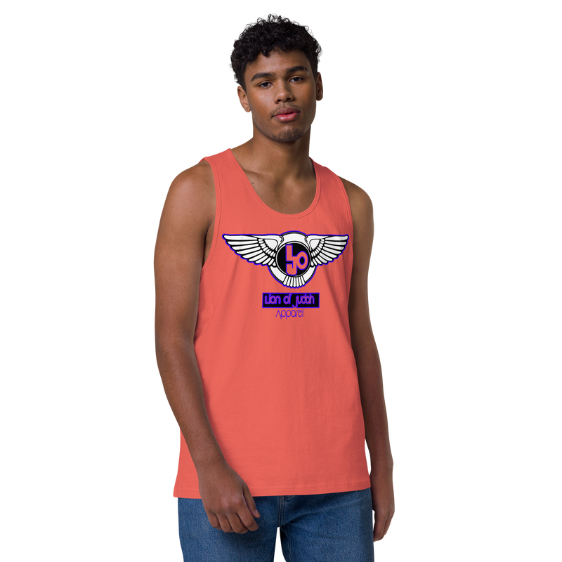 Lion Of Judah Blue Design logo Men’s premium tank top